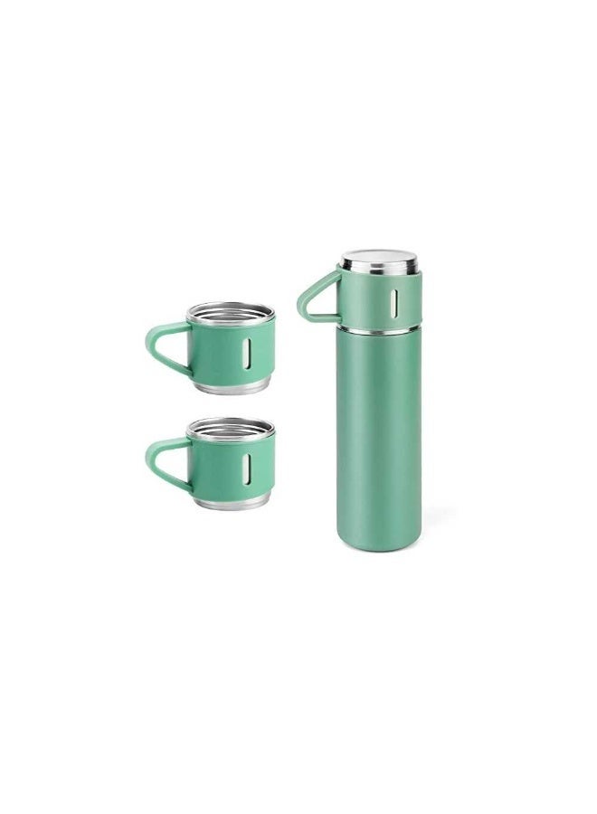 Vacuum Flask كوب ترمس أصلي سعة 500 مل مع 3 أكواب -اخضر - Image 1
